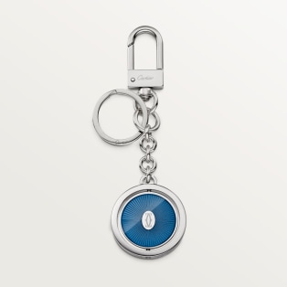 Llavero logo Doble C de Cartier Acero inoxidable, laca azul